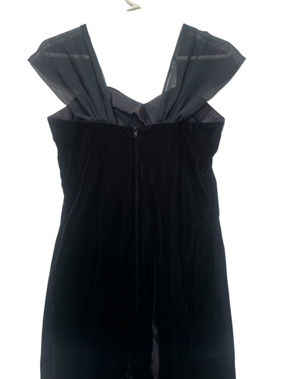 Vintage Rampage Vampire Bodycon Long Dress Small Red Velvet Whimsigoth Chiffon - Picture 9 of 16